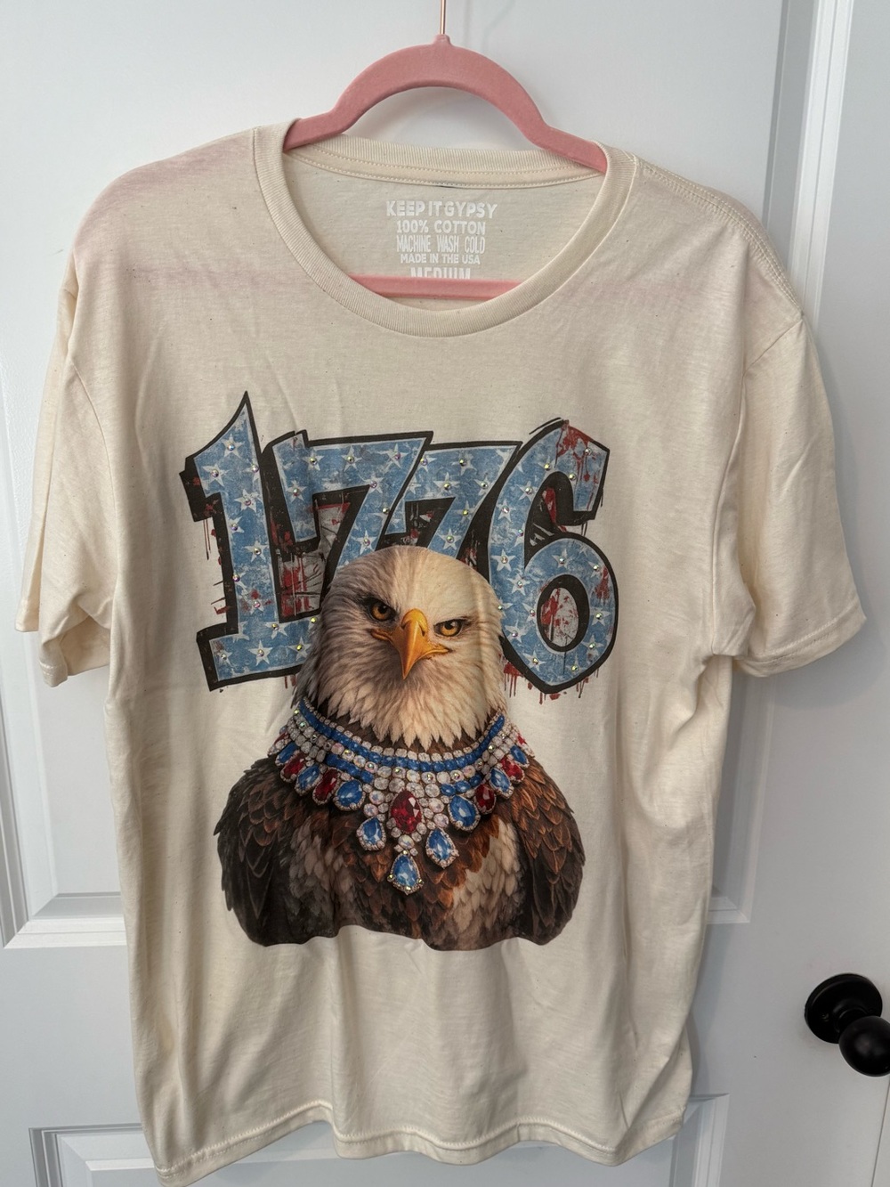 Keep It Gypsy Cream 1776 Eagle Graphic Tee